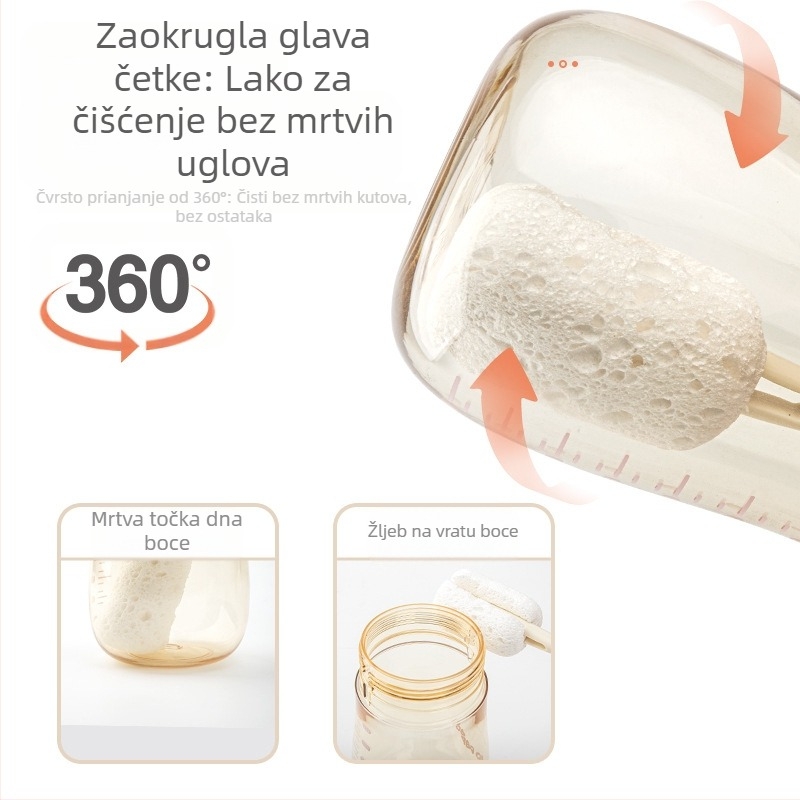 Bonmin Prijenosni set četkica za bočice – Silikonske četkice za bočice, Putni set za čišćenje