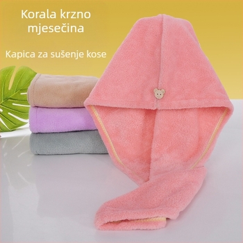 Turban za sušenje kose, koralni flis, 150D vlakno, šivanje, težina 50–79 g