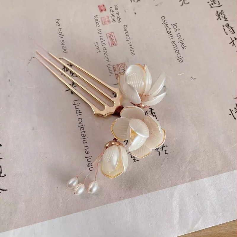 Magnolija dodatak za kosu: legura, sladak stil, cvjetni dizajn, ručno izrađeno, pogodno za festival