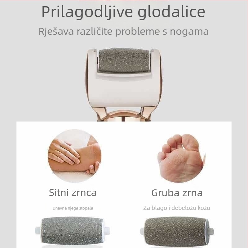 Električni pilnik za stopala JD505R – uklanja mrtvu kožu i žuljeve, pedikir za stopala, 5W, potpuno perivo tijelo (JD505R, 5W, potpuno perivo tijelo)