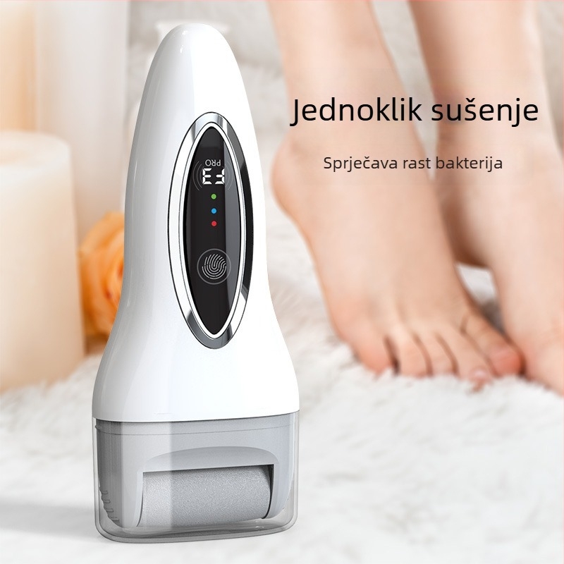 Električni uređaj za pedikuru s uklanjanjem mrtve kože i zadebljane kože, periv, punjiv, s digitalnim zaslonom i osvjetljenjem (model 2024)