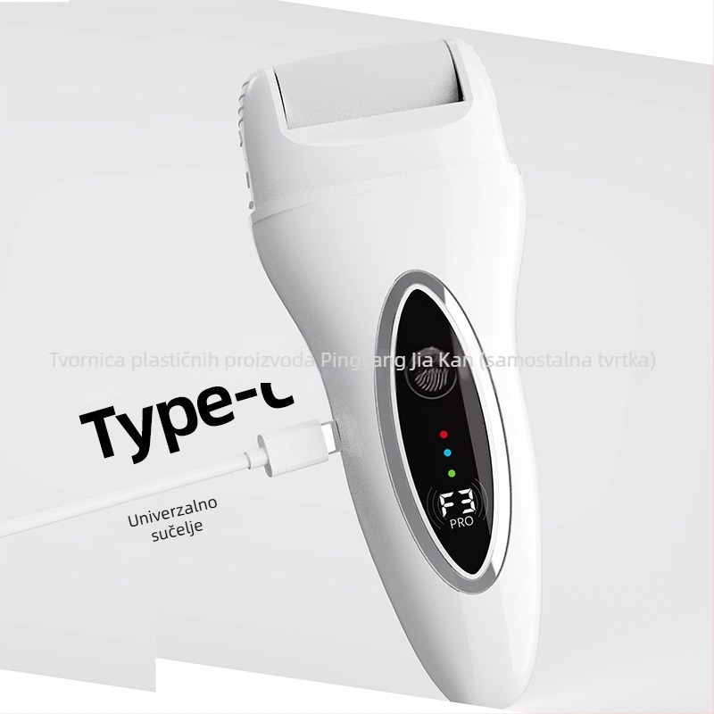 Električni uređaj za pedikuru s uklanjanjem mrtve kože i zadebljane kože, periv, punjiv, s digitalnim zaslonom i osvjetljenjem (model 2024)