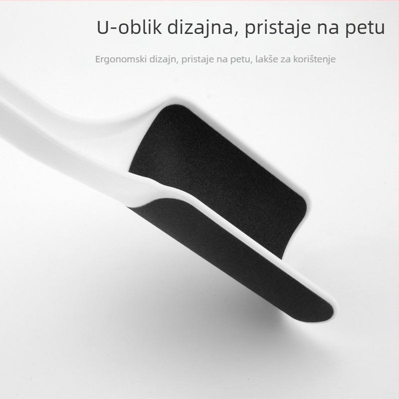 SHANG EN U-oblikovani dvostrani pilnik za stopala sa matiranom površinom, za uklanjanje mrtve kože, pedikir alat, ABS plast, pakiranje 200 kom