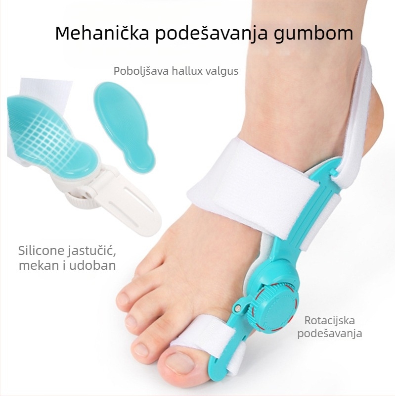 Razdjelnik za veliki palac noge s podesivim kutom; okvir + visoko kvalitetna tkanina + gumbić; model: treća generacija gumba