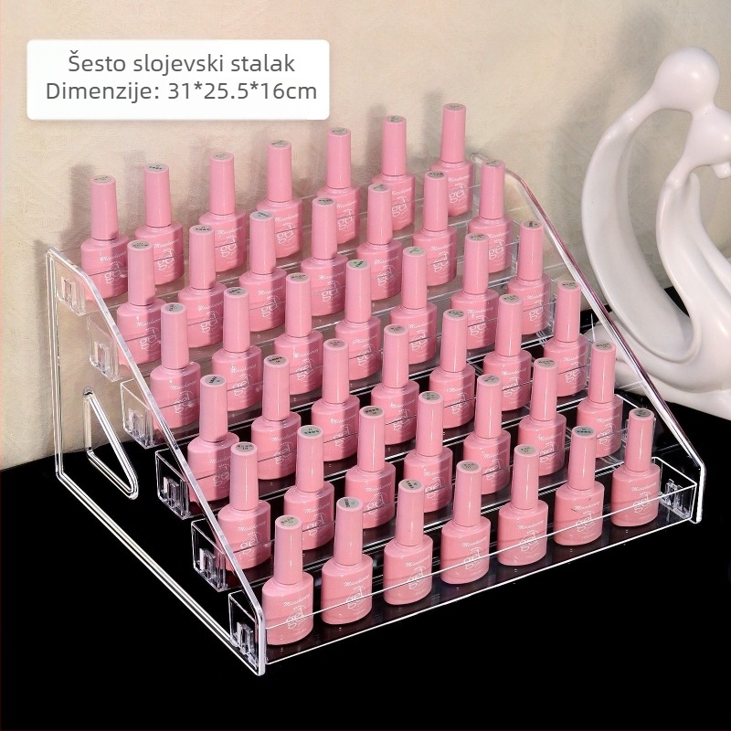 Akrilni stalak za izlaganje lakova za nokte - višeslojni plastični stalak, Manzilin, neto sadržaj 650, model Large Nail Polish Display Stand 01, 30 komada u kutiji