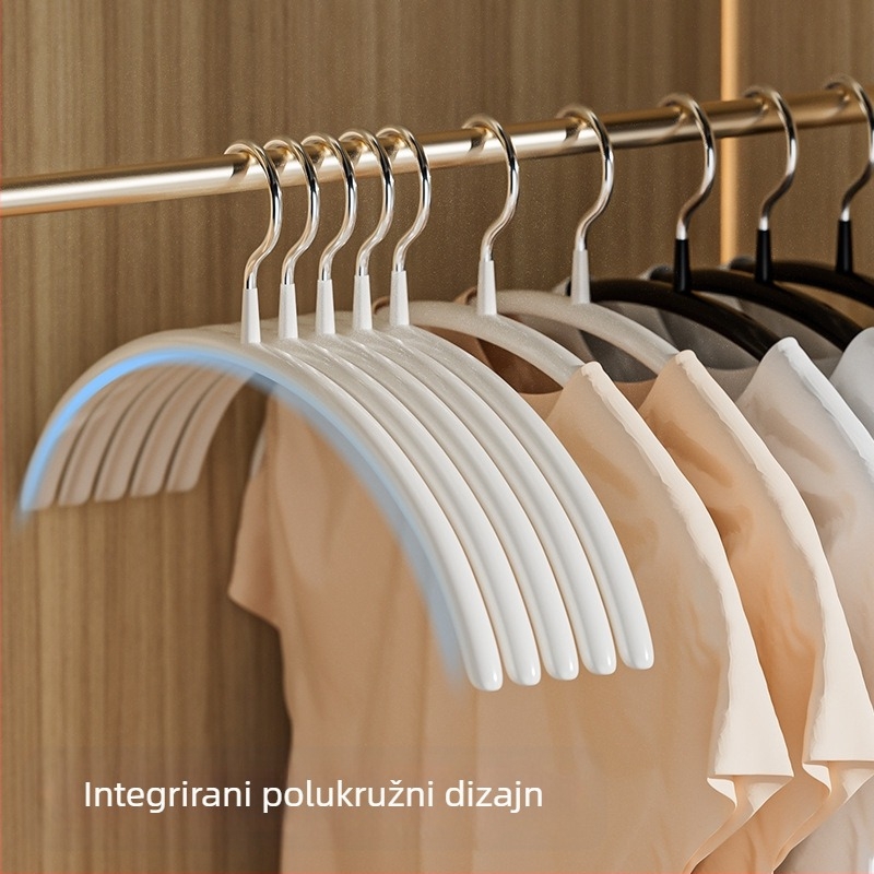 Metalni kutni vješalica za odjeću s bez tragova i anti-kliznim dizajnom, polukružni plastificirani dio i debeo profil za spavaću sobu