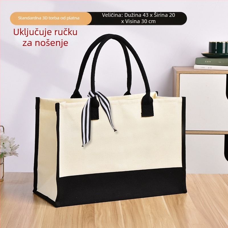 Moderna laminirana platnena tote torba s mogućnošću printa logotipa – velik kapacitet, UV digitalni ispis i sitotisak