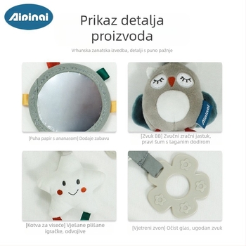 Plišana igračka za kolica u nordijskom stilu za dojenčad 0–3 godine, visi igračku za kolica