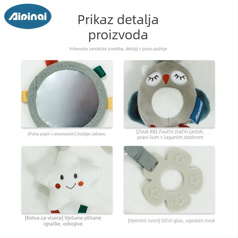 Plišana igračka za kolica u nordijskom stilu za dojenčad 0–3 godine, visi igračku za kolica