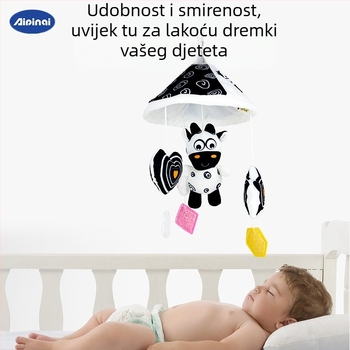 Aipinqi Plušasta viseća igračka sa zvončićem za kolica i krevetac – dizajn životinja, za bebe 0–3 godina, potiče vid, sluh i finu motoriku