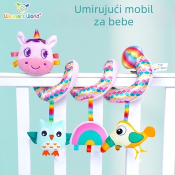 Plišani zavjese ukras za kolica sa zvončićem – interaktivna edukativna igračka za novorođenčad i djecu 0–3 godine