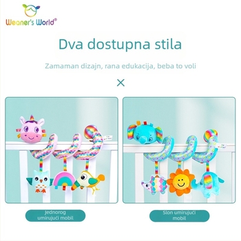 Plišani zavjese ukras za kolica sa zvončićem – interaktivna edukativna igračka za novorođenčad i djecu 0–3 godine