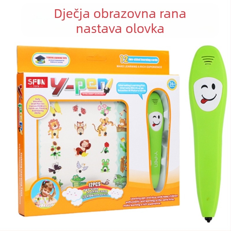 Dječja interaktivna pero za čitanje na engleskom jeziku – značajke: roditeljsko-dijete igre, prepoznavanje govora, glazba i zvukovi; materijal: plastika; napajanje: obična baterija; dobna skupina: 7–14 godina