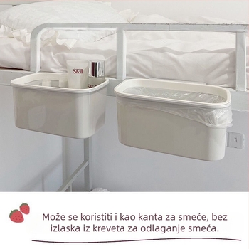 Viseći koš za pohranu uz krevet, plastični, višestruke namjene, montaža kukom, 1 sloj, za stolno i spavaću sobu