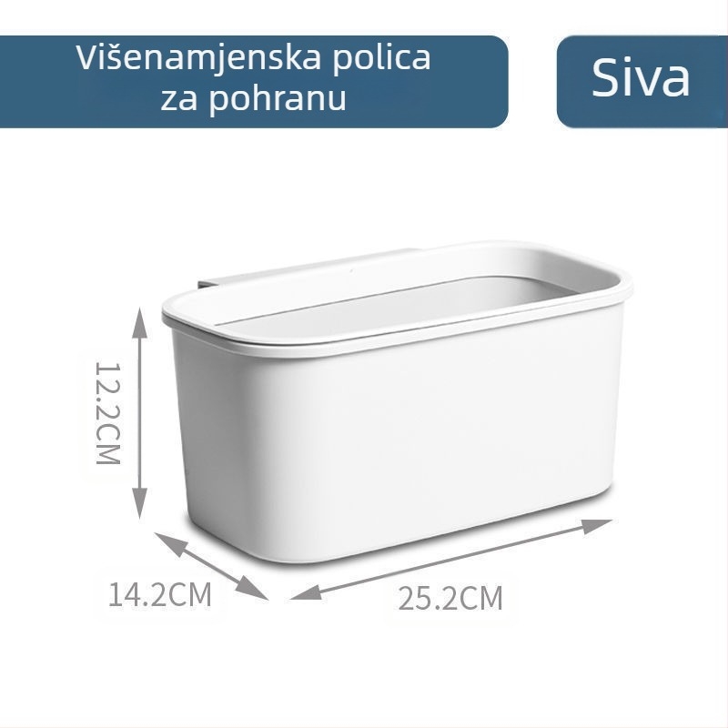 Viseći koš za pohranu uz krevet, plastični, višestruke namjene, montaža kukom, 1 sloj, za stolno i spavaću sobu