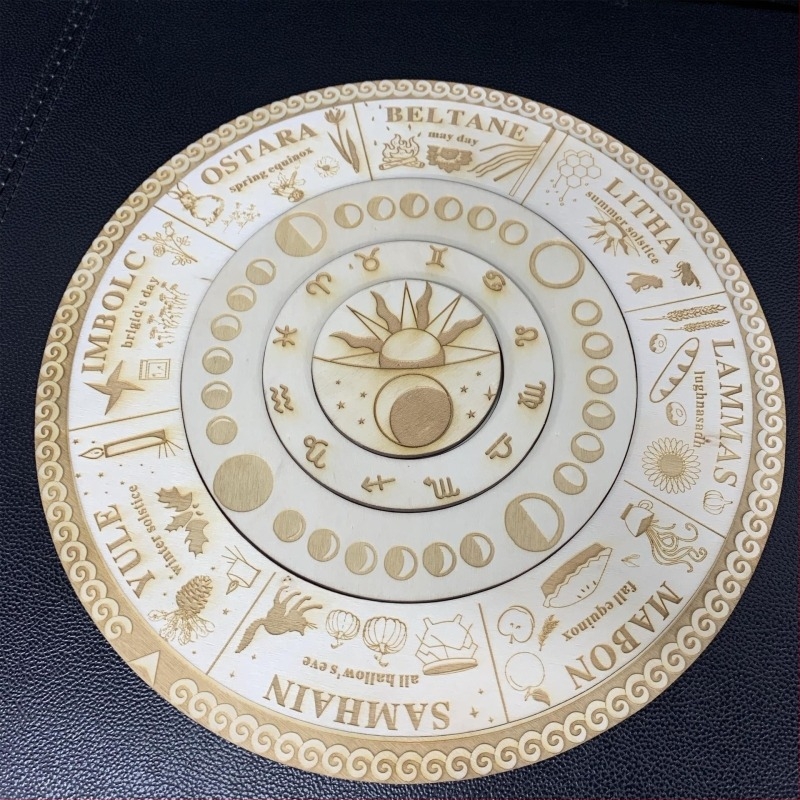 Drveni ukras od borova drveta, Zhulu Crafts, godišnji kalendar, za dnevni boravak i spavaću sobu