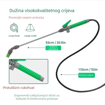 Biogesl ramenski raspršivač, plastični, ručni raspršivač s zračnim tlakom, za kućno čišćenje i vrtlarstvo