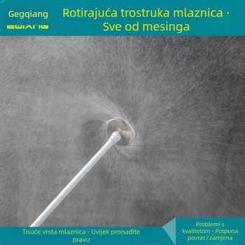 Mosadz rotirajući prskalice s tri mlaznice i vodena magla – vanjski navoji, model GQ601104, atmosferski tlak, voda