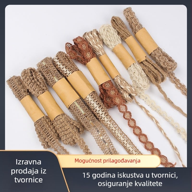 Hongfeng konopljena tkanina traka za pakiranje i ukrase — ručno izrađeno, 92 g