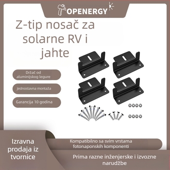 Z-oblik aluminijski nosač za fotonaponske ploče na krovu RV/jahte, set od 4 komada, obrađene površine i bojanje, potpuna kontrola kvalitete