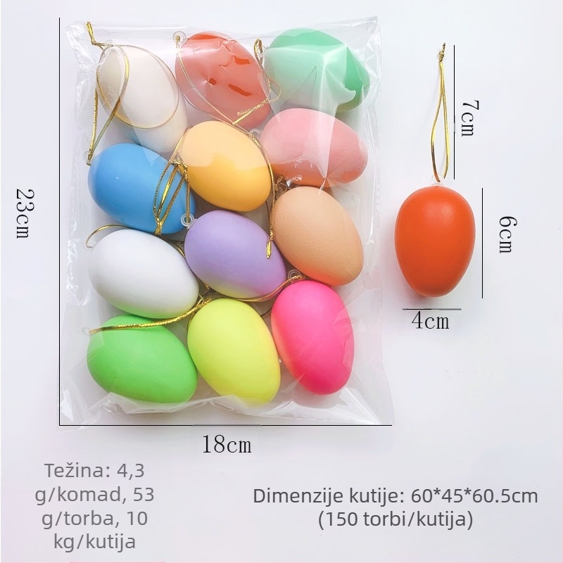Plastične ljuske jaja za DIY uskrsne radove, 12 kom, marka Xuhua; materijal: plast