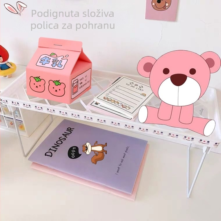 Sklopivi stolni regal od PP materijala, 1 razina, višenamjenski, u japanskom minimalističkom stilu