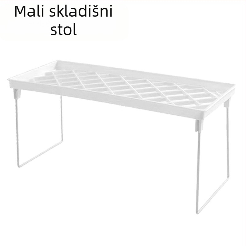 Sklopivi stolni regal od PP materijala, 1 razina, višenamjenski, u japanskom minimalističkom stilu