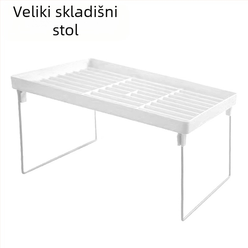 Sklopivi stolni regal od PP materijala, 1 razina, višenamjenski, u japanskom minimalističkom stilu