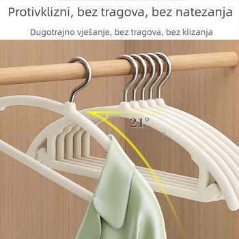 Vješalica za odjeću s flocking završnom obradom, protuklizna, 10 komada, moderan stil