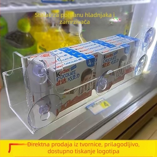 Prozirni akrilni držač za napitke s usisnim čašicama na vrata hladnjaka