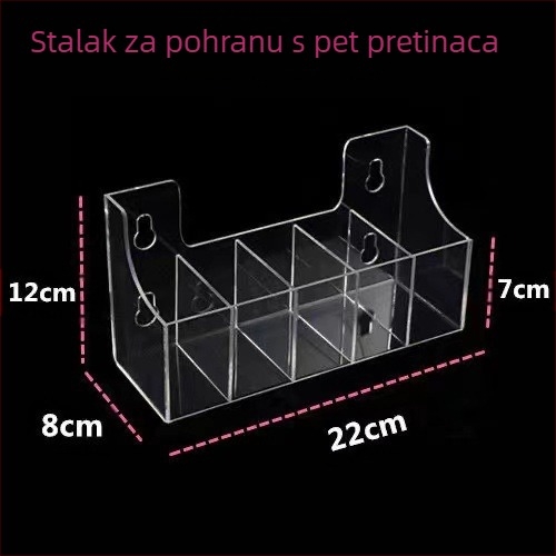 Prozirni akrilni držač za napitke s usisnim čašicama na vrata hladnjaka