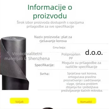 Razgradiva tkanina za suzbijanje korova za vrt i voćnjak – dišna polipropilenska netkana tkanina.