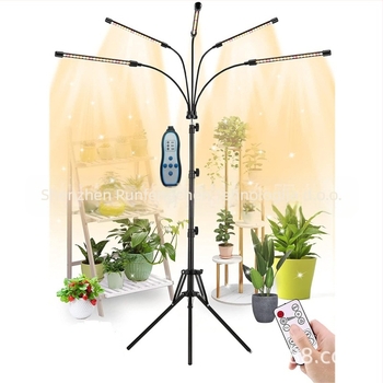 Unutarnja rasvjeta za uzgoj biljaka s pet truba na tronožnoj postolji, cijelo spektrum, daljinsko upravljanje; 100 LED, 1500 lm, IP44, PF 0.98