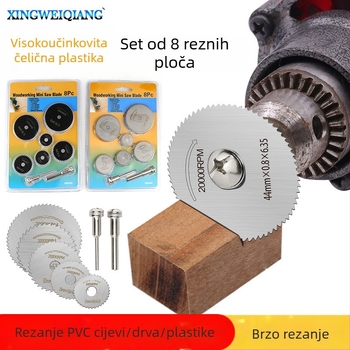 Set noževa od visokog brzine čelika za rezanje – 8 komada, mini oštrice za drvo i plast, za električni brus (Xingweiqiang)