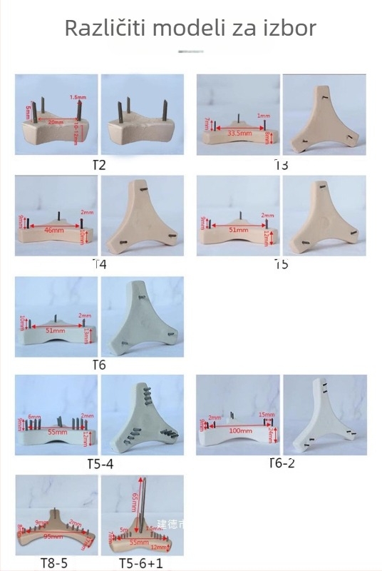 Alati za skulpturu i keramiku za peć - T-oblika donji čavli, podržavajući čavli, podržavajuće ploče, umetnuti trokraki nosači (Model JCY001; Tip: Drugo; Oprema: Drugo; Uvoz: Ne)
