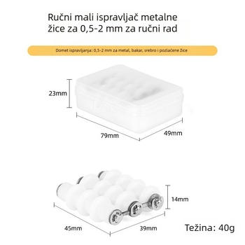 Mali alat za izravnavanje metalnih žica za nakit, ručni, kompatibilan s bakrenom žicom promjera 0,5–2 mm, metalno kućište, težina 100 g
