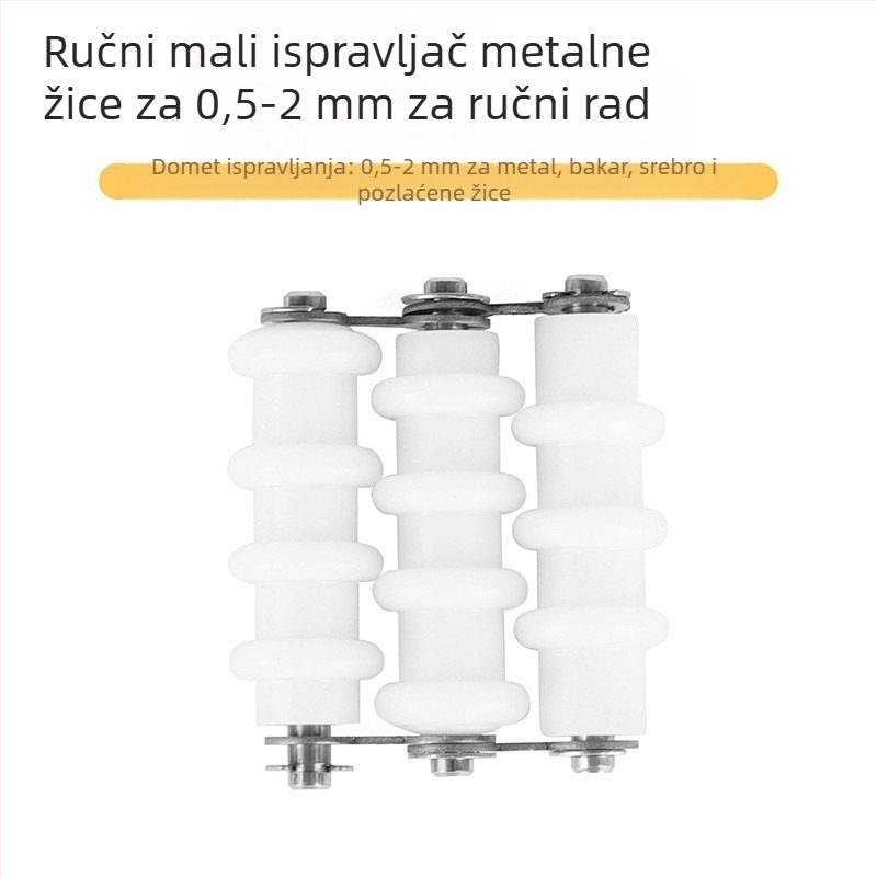 Mali alat za izravnavanje metalnih žica za nakit, ručni, kompatibilan s bakrenom žicom promjera 0,5–2 mm, metalno kućište, težina 100 g