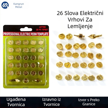 26-dijelni set mesingih vrhova za pyrograviranje na električnoj lemilici, M4 navoj, stalna temperatura, DIY graviranje