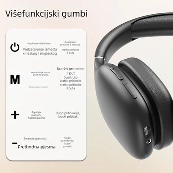 Bežične gaming slušalice s uklanjanjem buke, Bluetooth 5.4, domet 10 m, trajanje baterije preko 8 sati, stil headband, stereo zvuk