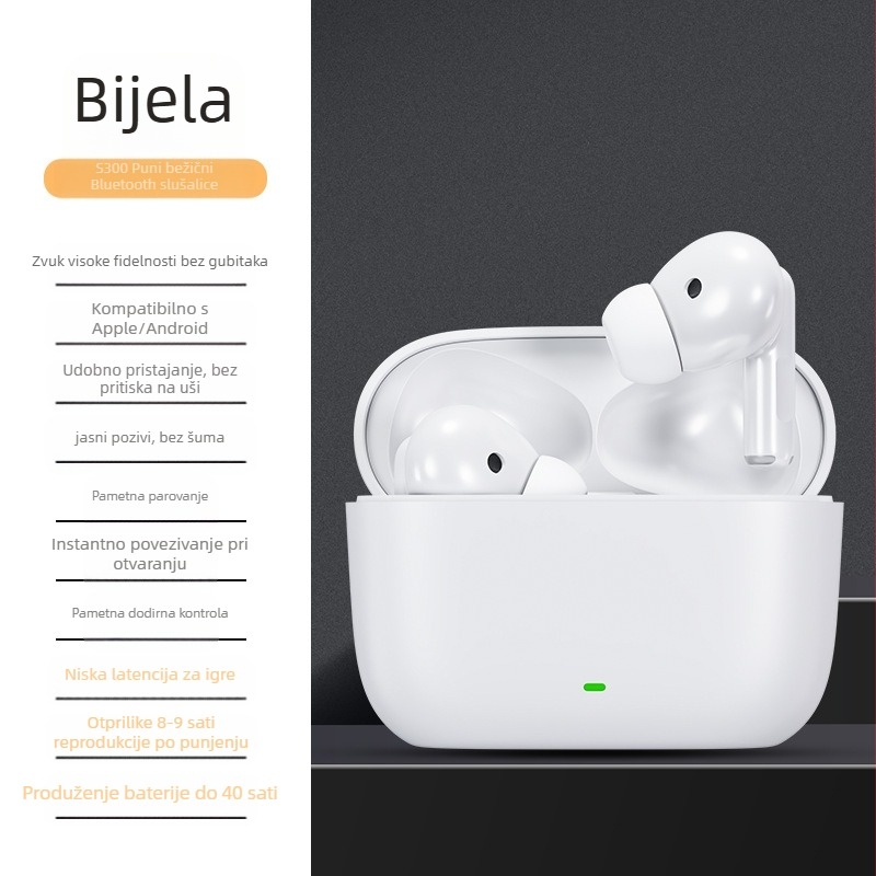 Bluetooth TWS in-ear slušalice, Bluetooth 5.0, domet 10 m, trajanje baterije 4–8 sati, IPX5 vodootporne, stereo