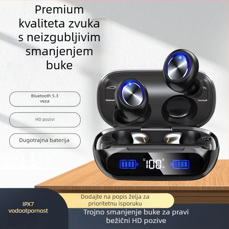 H66 bežične gaming slušalice TWS – in‑ear stereo, Bluetooth 5.3, IPX7 otporno na vodu, trajanje baterije preko 8 sati, NFC i digitalni displej