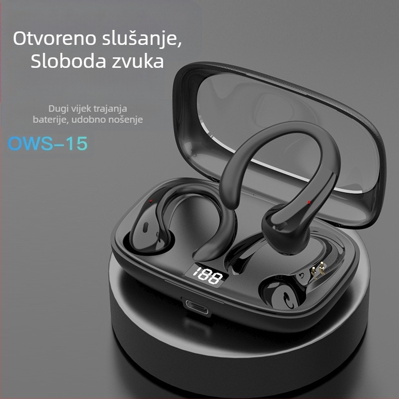 OWS-15 Bežične Bluetooth slušalice za uho (Bluetooth 5.3+EDR; domet 10 m; trajanje baterije >8 h; redukcija buke; stereo zvuk)