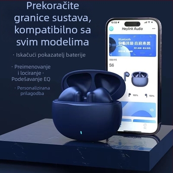 Bežične Bluetooth slušalice u uho, Bluetooth 5.3, domet 15 m, trajanje 4–8 h, stereo
