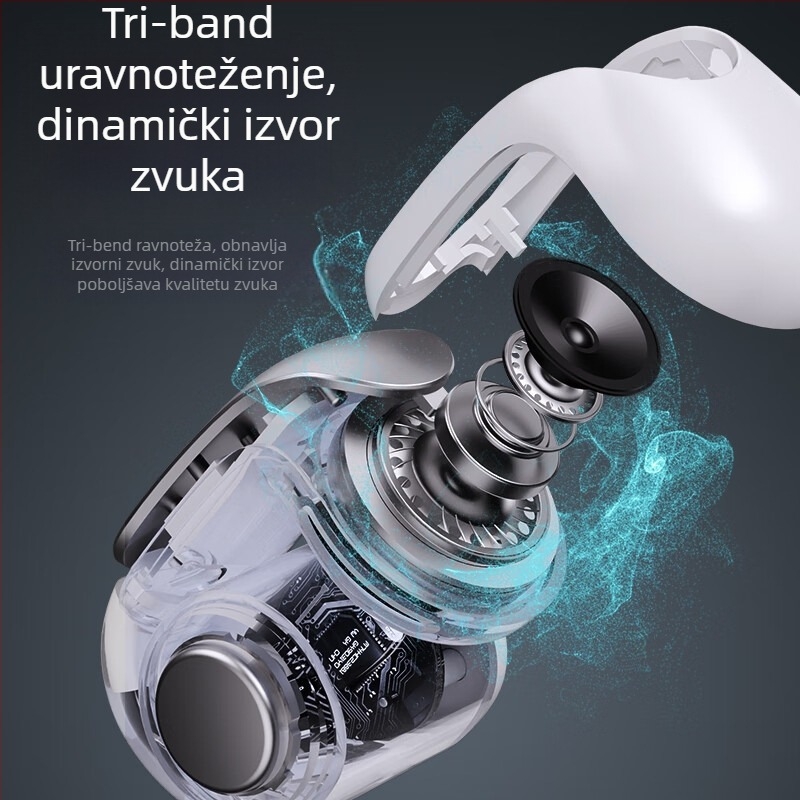 V12 pametne slušalice za prijevod, klips za uho, Bluetooth 5.4, domet 15 m, IPX5 vodootporne, trajanje 4–8 h