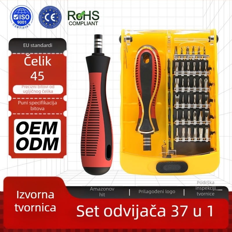 Golden Snail 37-u-1 set odvijača – magnetski, Philips, precizni, 45# čelik