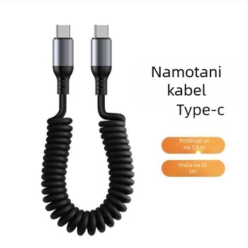 Pin Lida 3-u-1 brzo punjenje kabel Lightning/Micro USB/Type-C, PVC, 120W