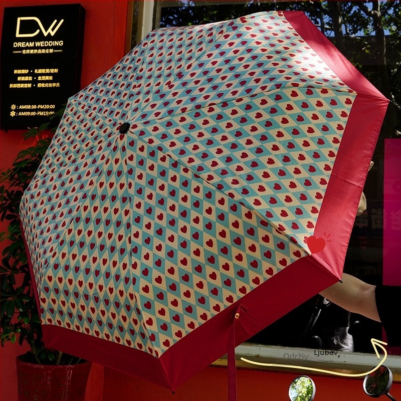 Ženski kišobran za sunce i kišu s automatskim otvoranjem, UPF >50, polumjer 50–55 cm, plastična drška, mogućnost tiskanja loga