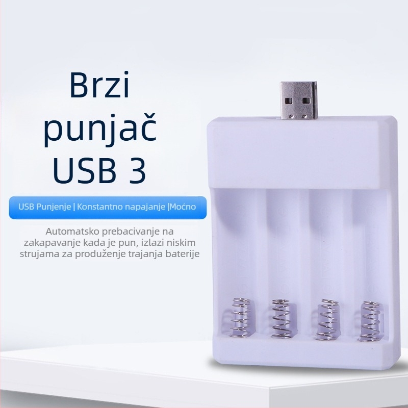 XL USB5/7 univerzalni punjač za baterije, 4 utora, ulaz 5V 2A, izlaz 1.2V 0.25A×2, CE certifikat