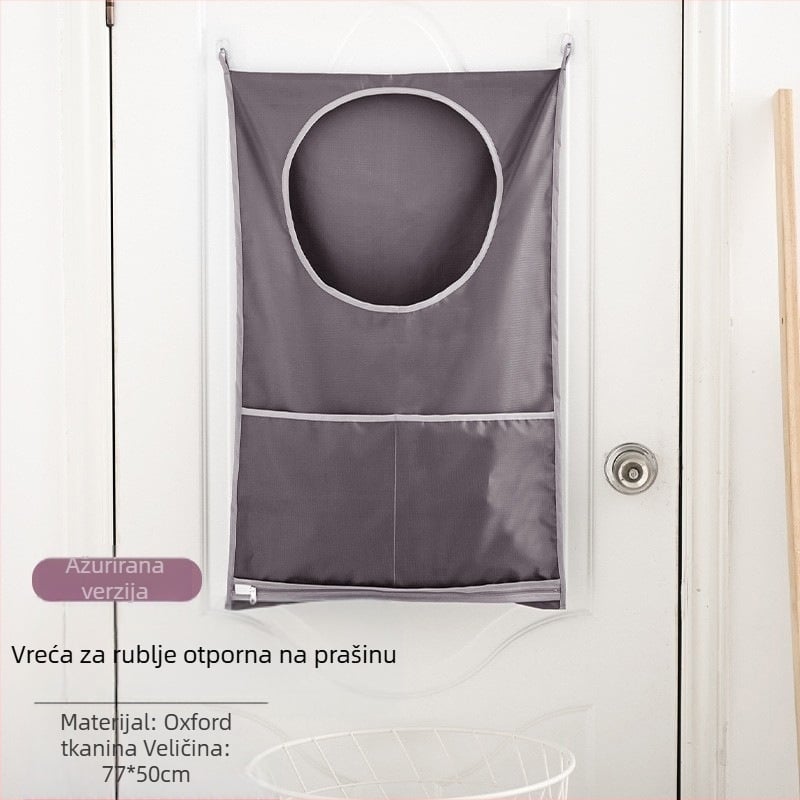 Zidna vrećica za odlaganje u kupaonici, Oxford plat, jednostavan moderni 3D dizajn, zidni nosač, za donje rublje i prljavu odjeću