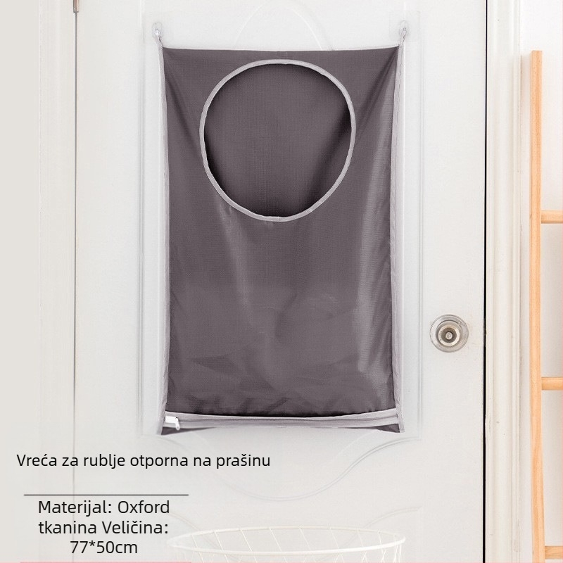 Zidna vrećica za odlaganje u kupaonici, Oxford plat, jednostavan moderni 3D dizajn, zidni nosač, za donje rublje i prljavu odjeću